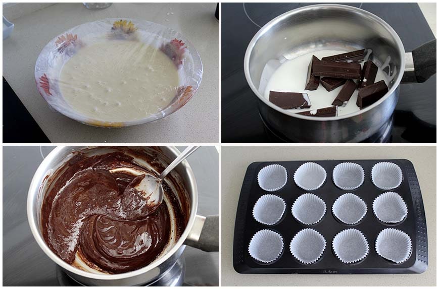 Magdalenas rellenas de chocolate, receta muy fácil